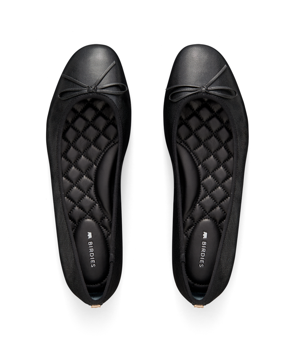 The Hummingbird - Noir Leather - flats - view 4