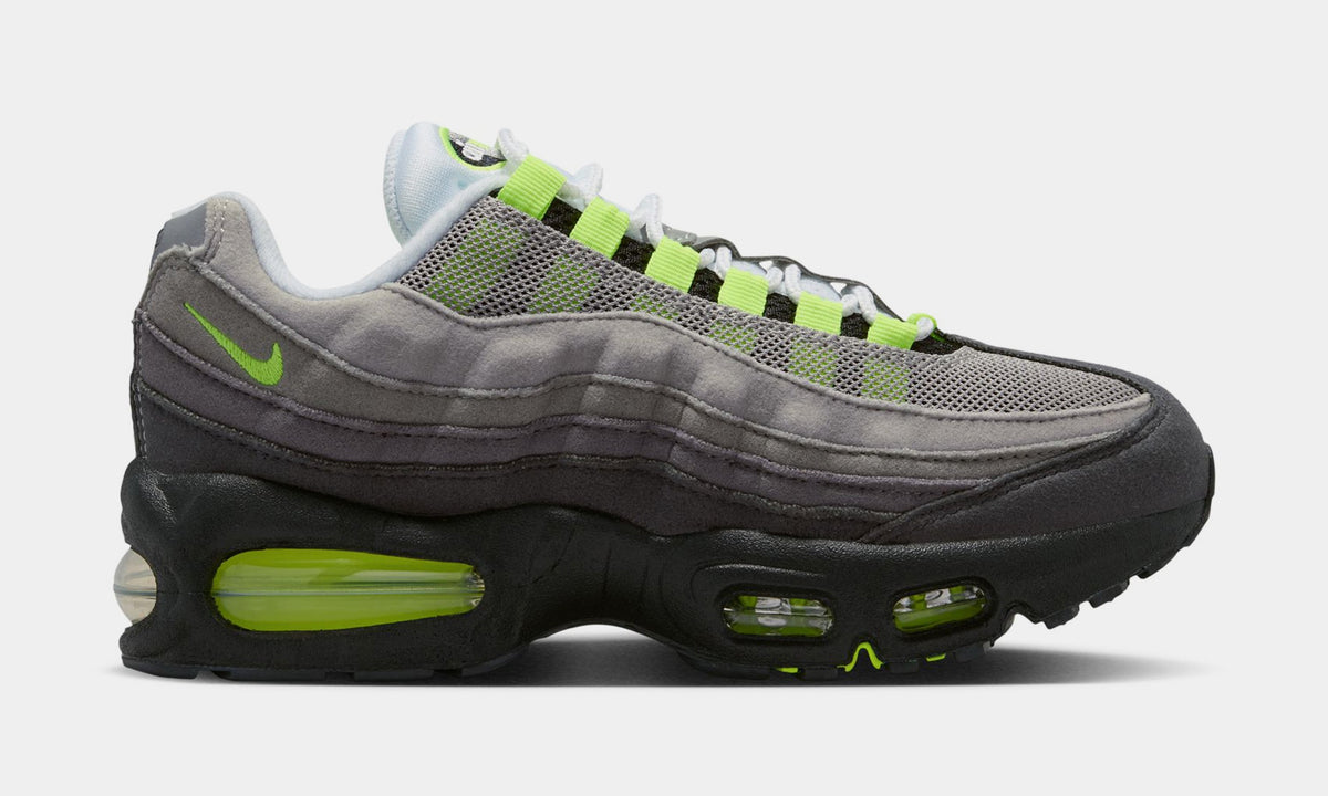 Air Max 95 Big Bubble Neon Grade School Running Shoes (Black/Neon Yellow/Anthracite/Light Graphite) - sneakers